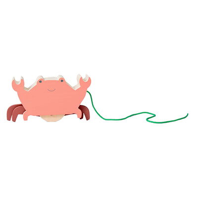 BS Toys Crabe en bois avec cordon