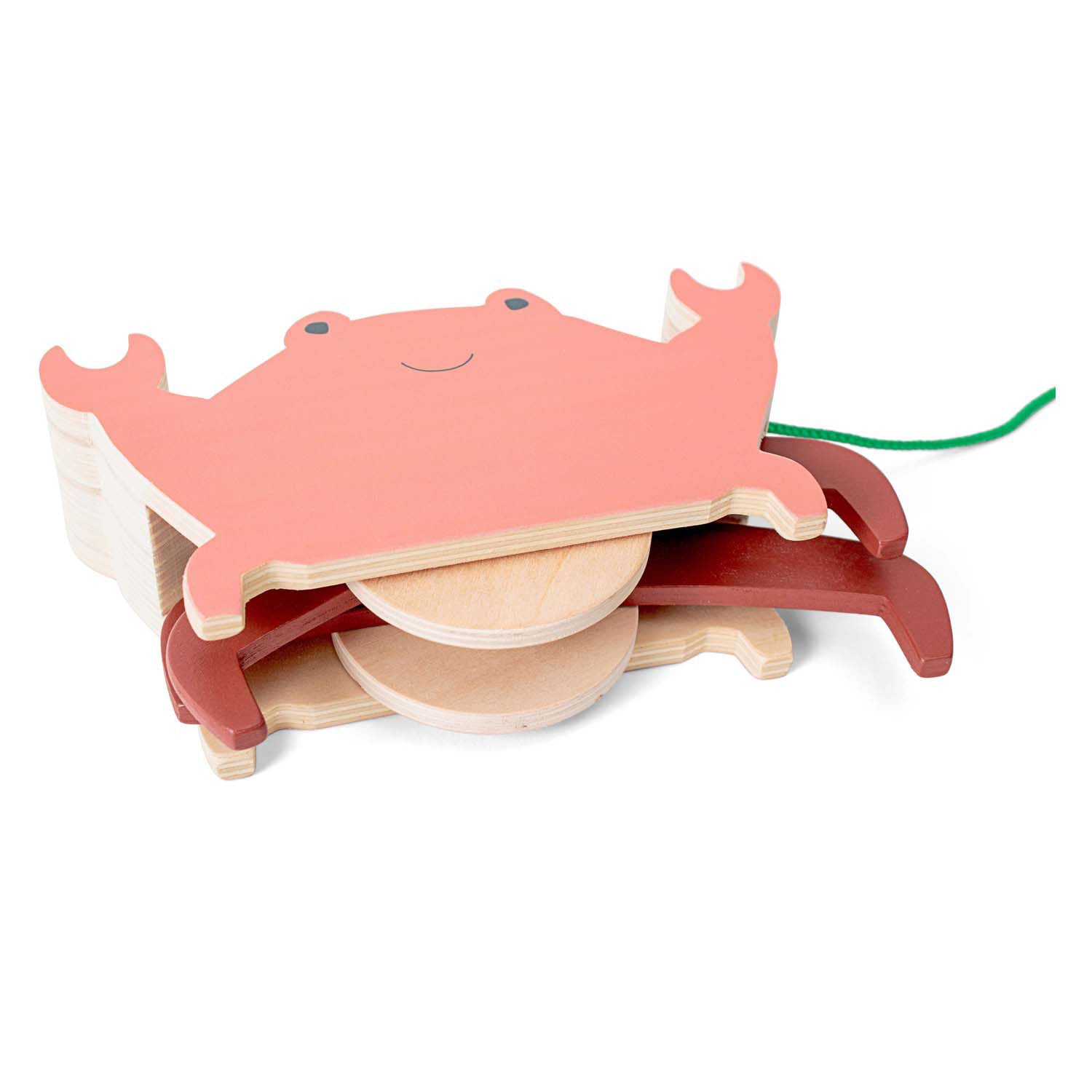 BS Toys Crabe en bois avec cordon