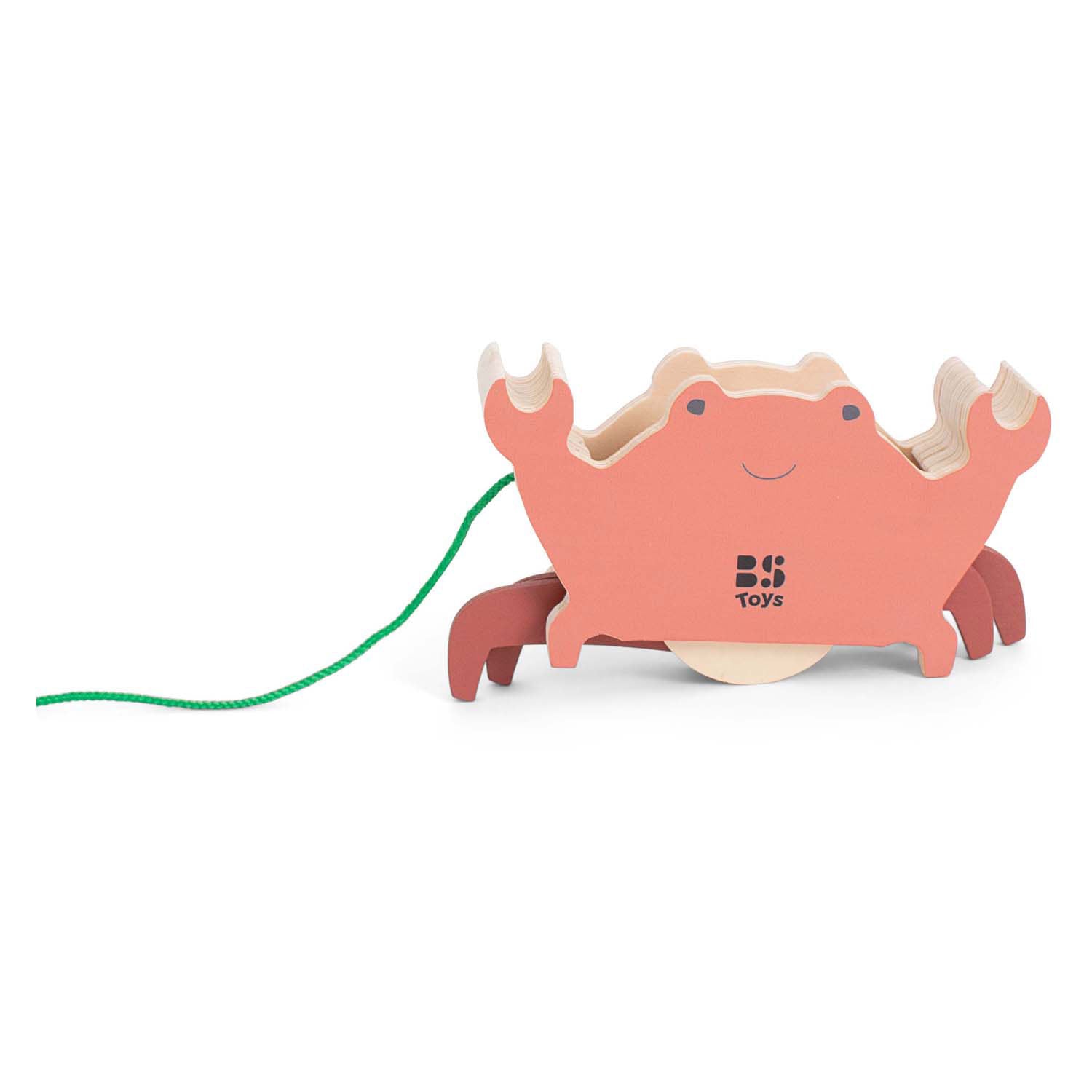 BS Toys Crabe en bois avec cordon
