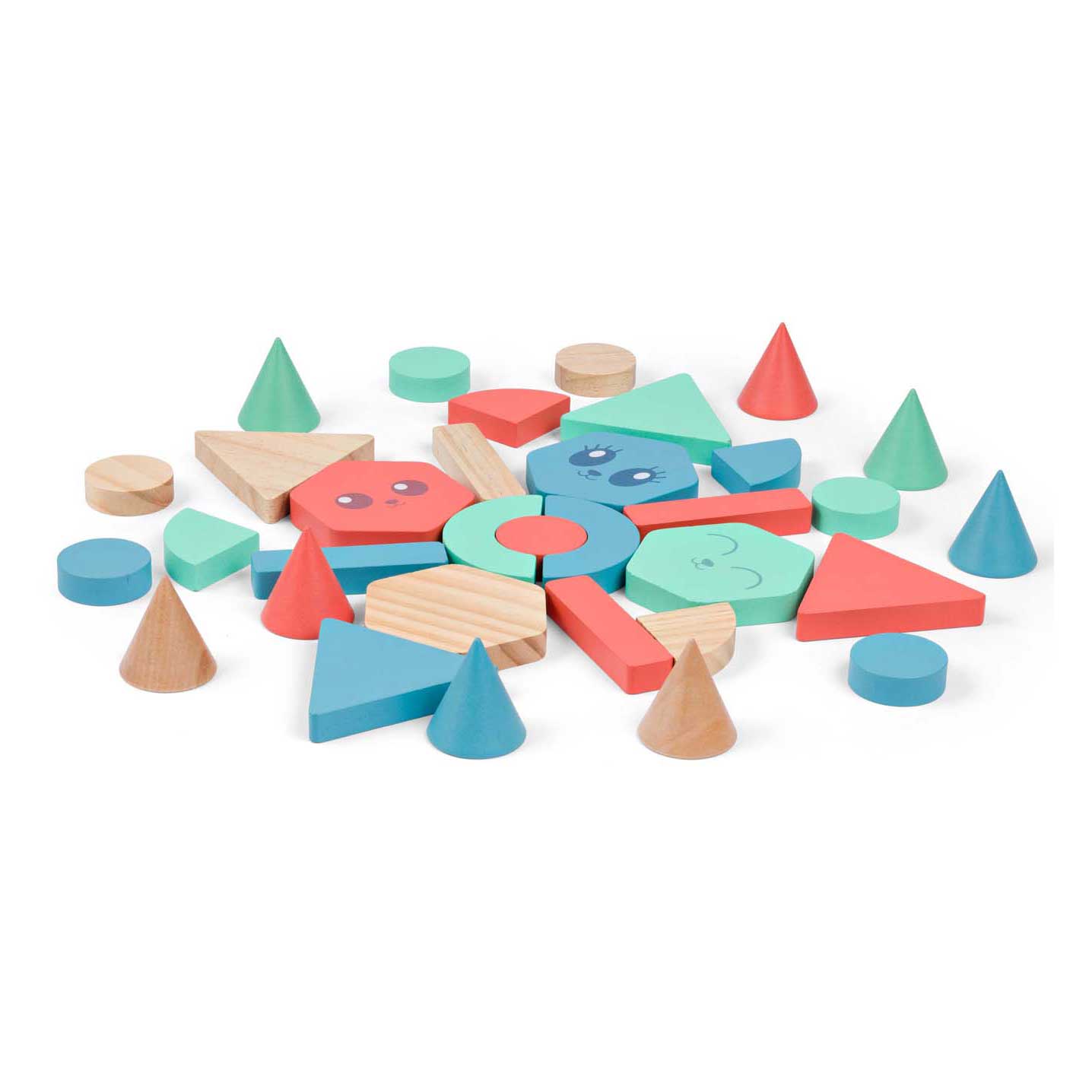 Blocs de construction en bois Bs Toys - 38 pièces.