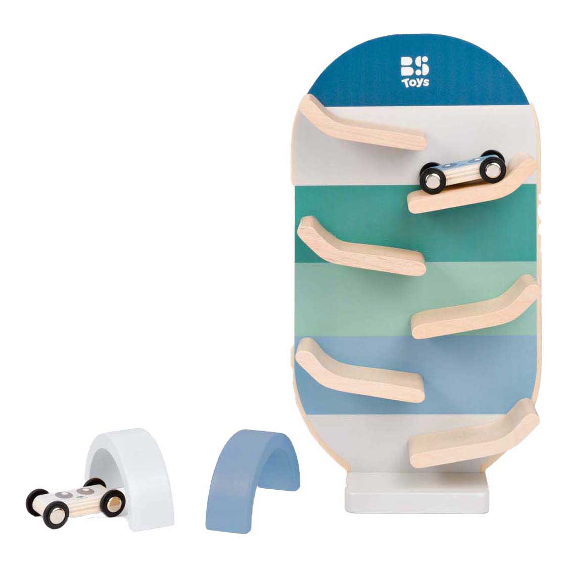 Ensemble de pistes de voiture en bois BS Toys - 3 parties.