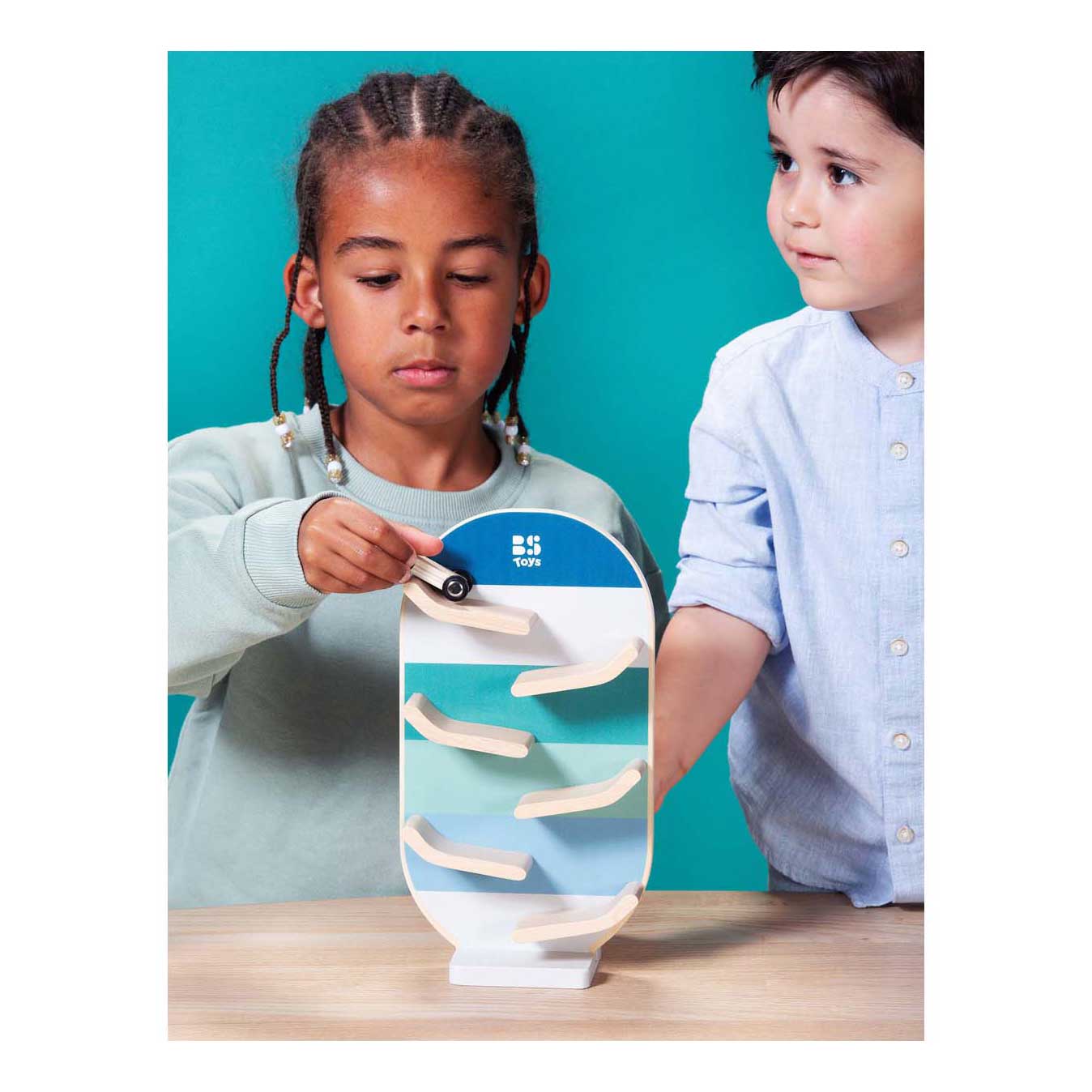 Ensemble de pistes de voiture en bois BS Toys - 3 parties.