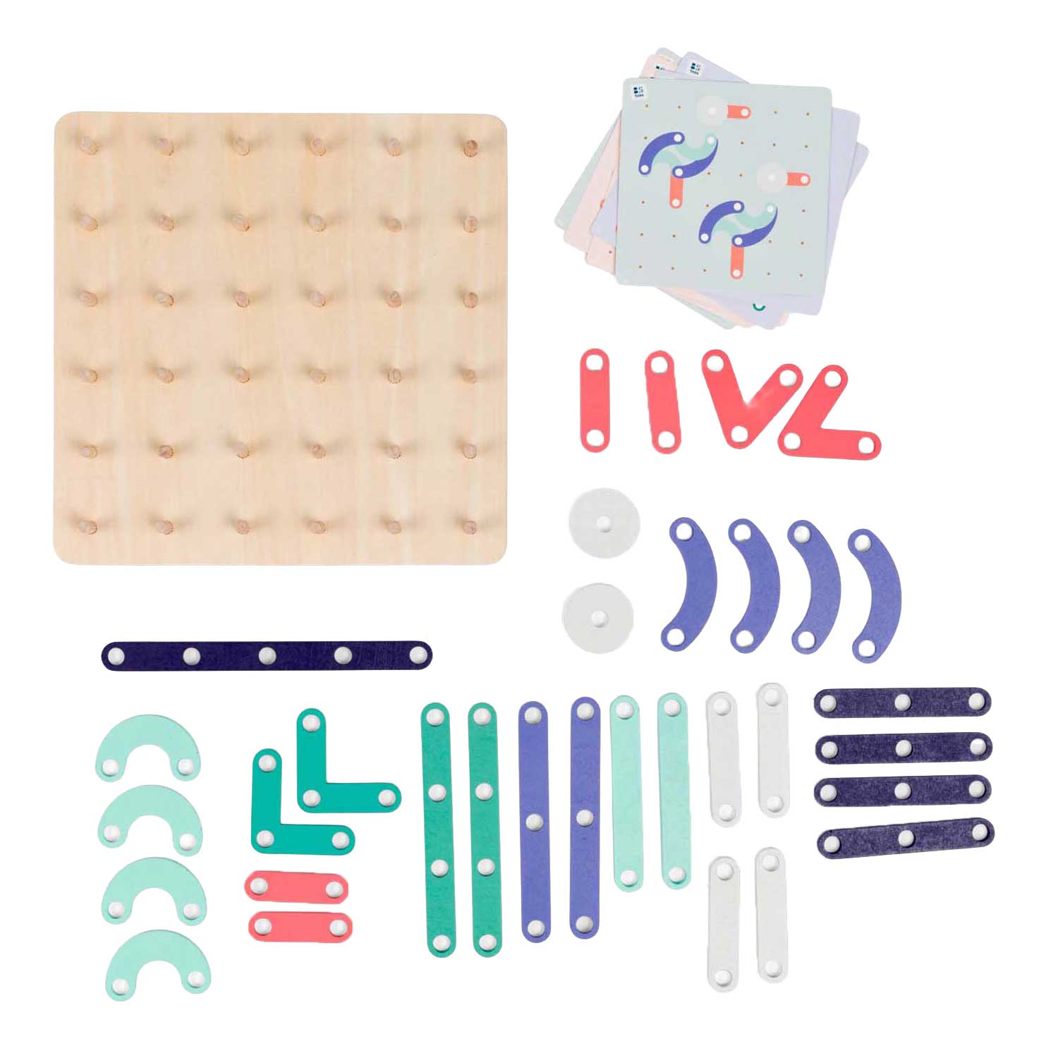 Planche géo en bois BS Toys - 40 pcs.