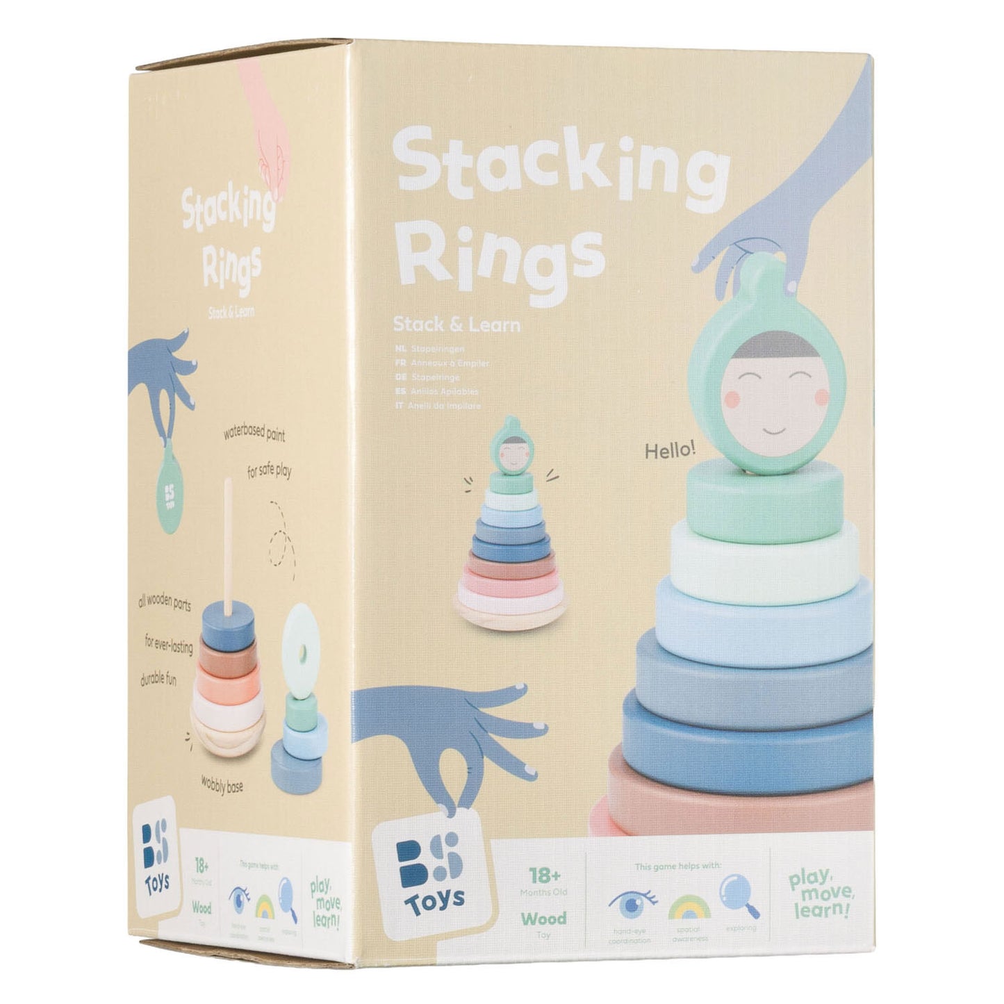 Anneaux empilables en bois Bs Toys