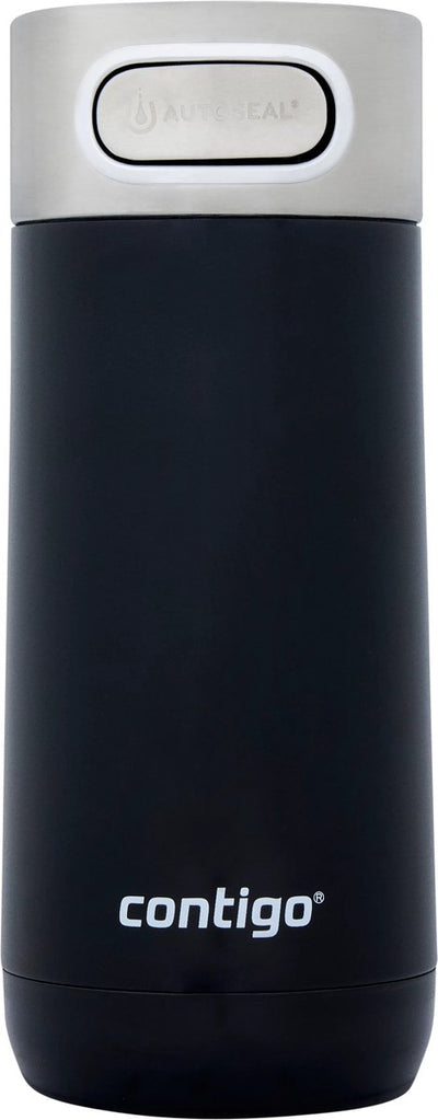 Tasse thermos de luxe à fermeture automatique Contigo, tasse à emporter en acier inoxydable, bouteille isotherme, étanche, tasse à café à emporter, va au lave-vaisselle, tasse isotherme avec couvercle facile à nettoyer, sans BPA, 360 ml | réglisse