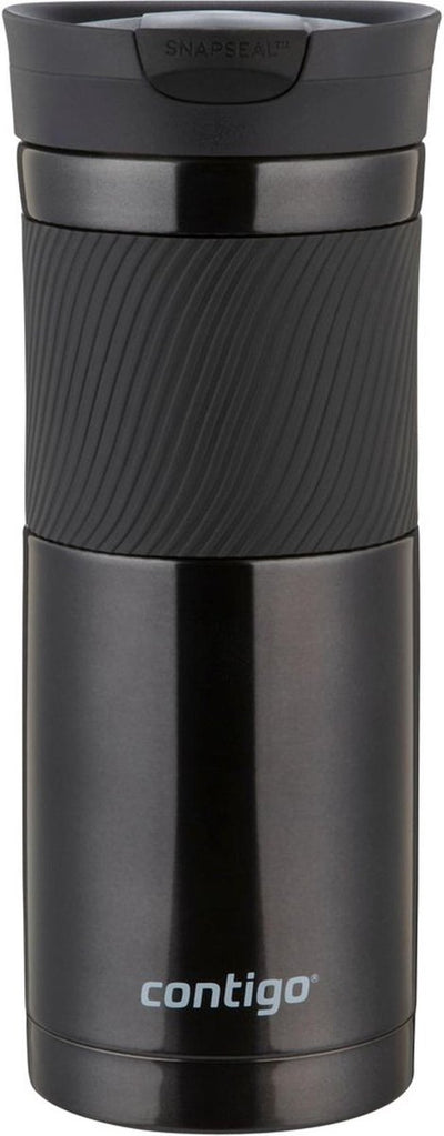 Contigo byron snapseal tasse thermos - noir - tasse isotherme en acier inoxydable, tasse à café à emporter, étanche, garde au chaud jusqu'à 7 heures, passe au lave-vaisselle couvercle sans BPA, 590 ml