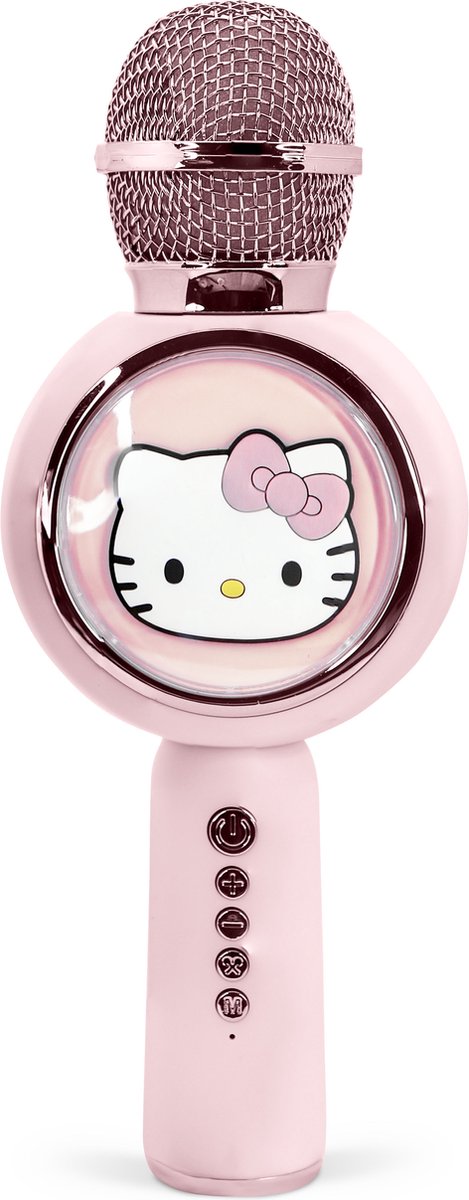 OTL Technologies Hello Kitty - microphone karaoké sans fil pour enfants - écran LED éclairé - haut-parleur - distorsion de la voix