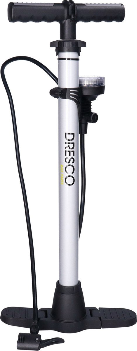 Dresco Bicycle Pump Manomètre 52 cm Dunlop, Presta, Schrader Valiel Silver