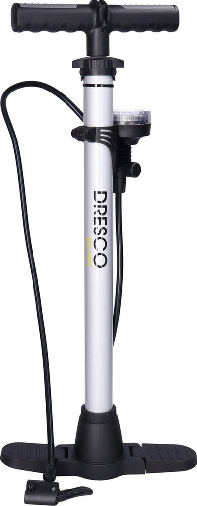 Dresco Bicycle Pump Manomètre 52 cm Dunlop, Presta, Schrader Valiel Silver