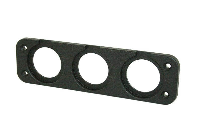 Cadre de montage pour ligne électrique 3 voies noir