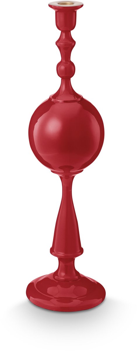 Pip studio chandelier sphère - bougeoir en métal - rouge foncé - 44cm