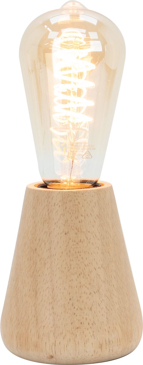 Lampe de table Eglo asby - e27 - 10 cm - marron clair - bois