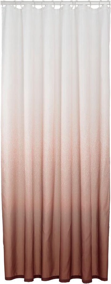 Sealskin blend - rideau de douche 180x200 cm - polyester - rose foncé blanc