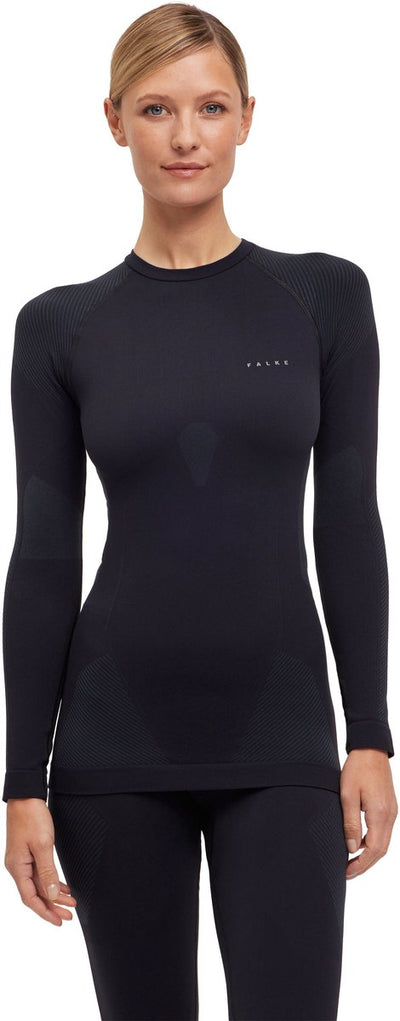 Falke Chemise chaude à manches longues, chemise fonctionnelle à manches longues à séchage rapide pour femme, noir - taille XL