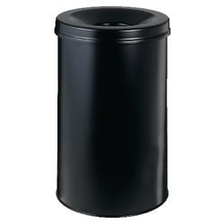 Poubelle Atlanta 49,2x31,5cm 30,9litres couvercle extincteur noir