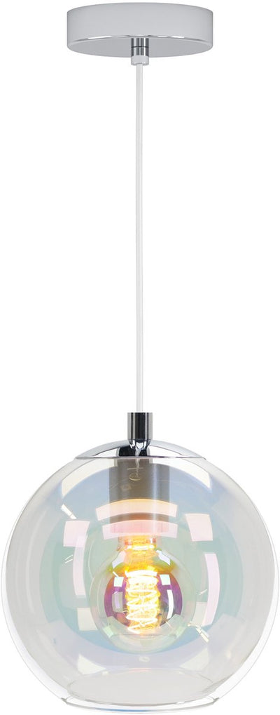 Suspension Eglo ariscani 2 - e27 - ø 20 cm - verre coloré chrome