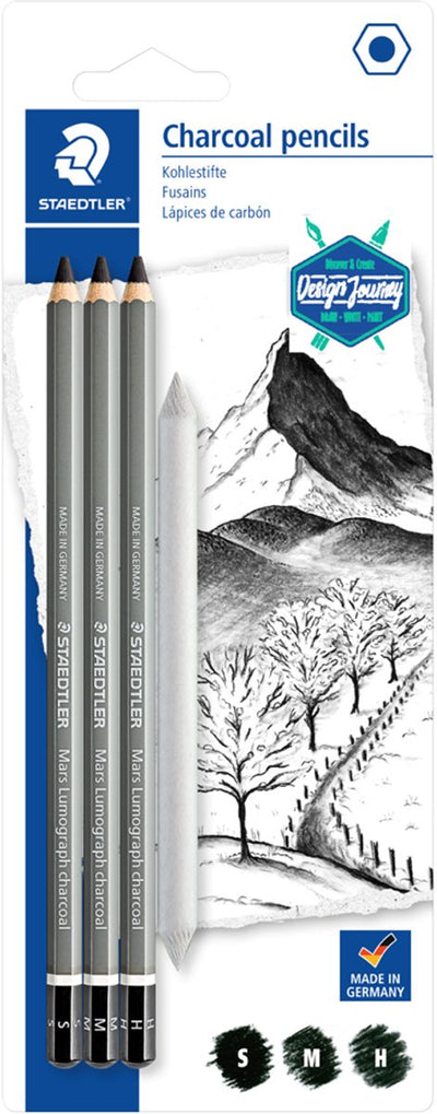 Staedtler fusain mars lumograph fusain, 4 sur blister