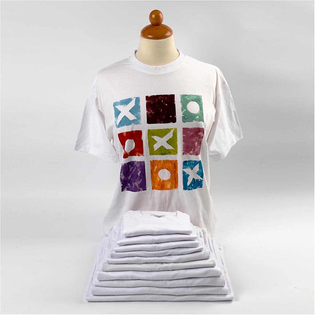 T-shirt blanc avec du cou rond Coton, 3-4 ans