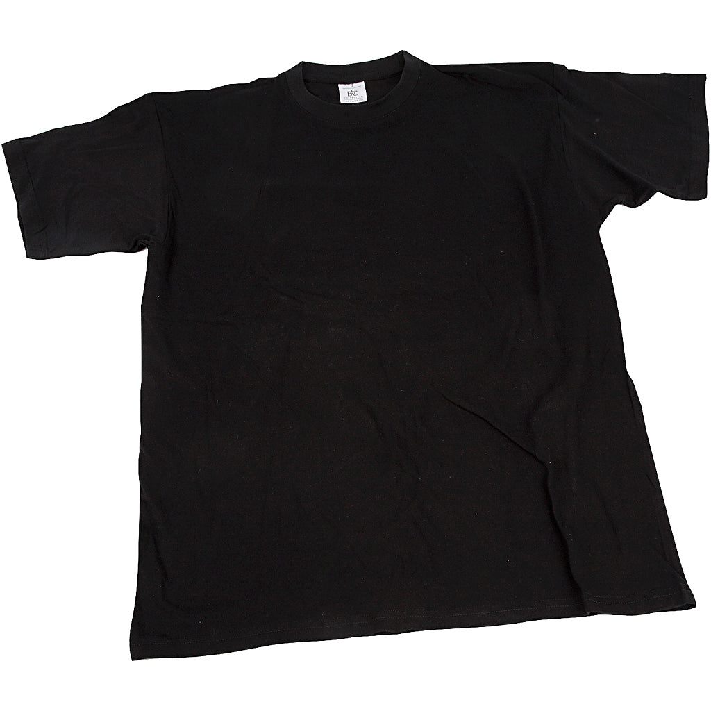 T-shirts Creativ Company, L: 32 cm, taille 3-4 ans, col rond, 145 g, noir, 1 pièce