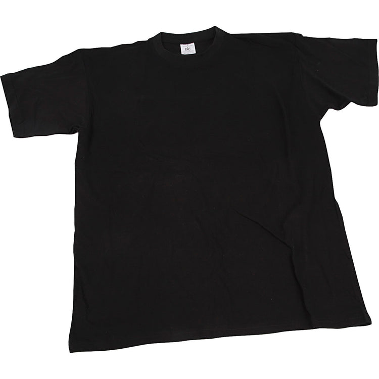 T-shirts Creativ company, L: 36 cm, taille 5-6 ans, col rond, 145 g, noir, 1 pièce
