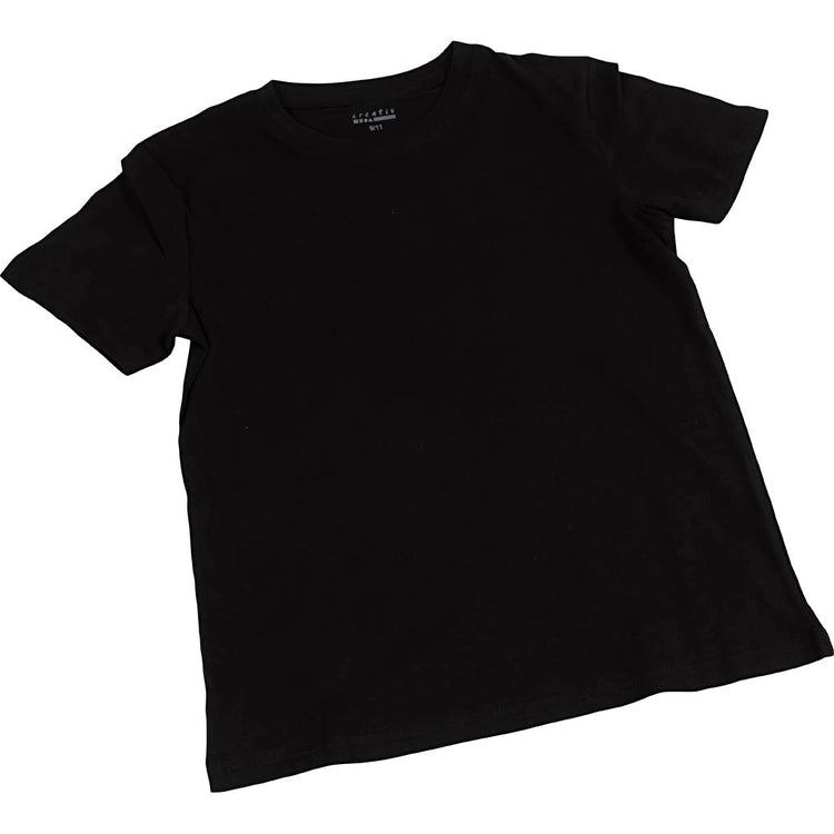 T-shirts Creativ Company, L: 42 cm, taille 9-11 ans, col rond, 145 g, noir, 1 pièce