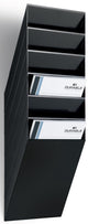 Porte-brochures flexibox durable. montage mural. 6 compartiments. a4. noir