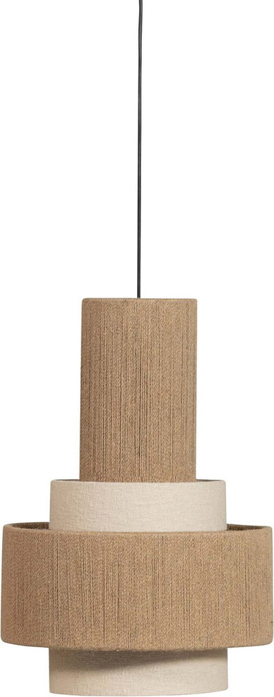 Woood pelle hanging lamp - rope - natural - 56x38x38