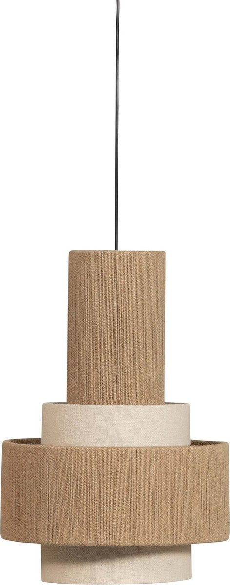Woood pelle hanging lamp - rope - natural - 56x38x38