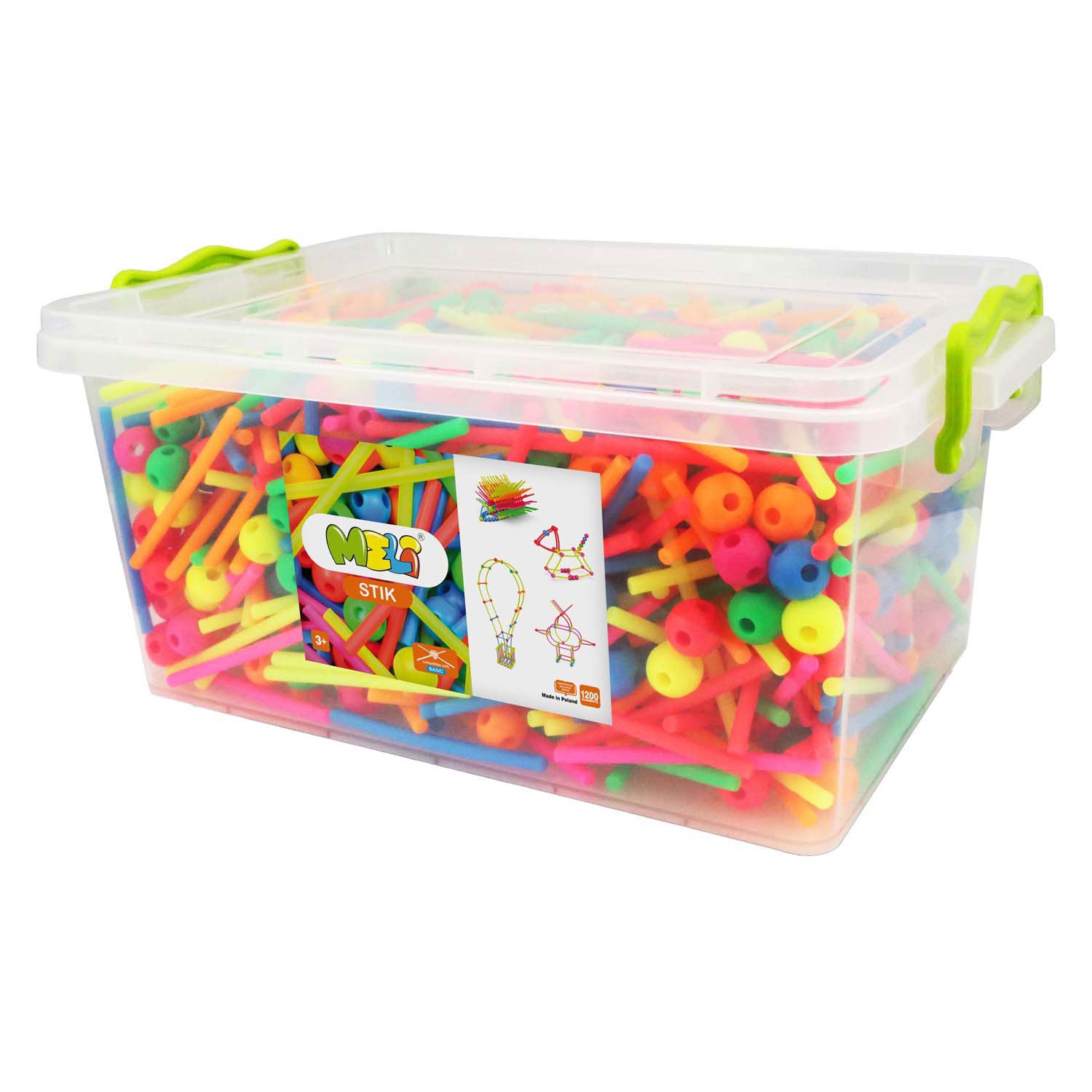Jeu de construction Meli stik néon, 1200 pièces.