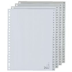 Onglets kangaro pp g100cm a4 120 microns gris série 4 1-100 23 trous imprimés