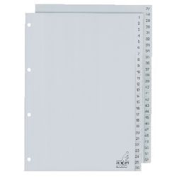 Onglets kangaro pp g452c a4 120 microns gris 2 séries 1-52 4 trous imprimés