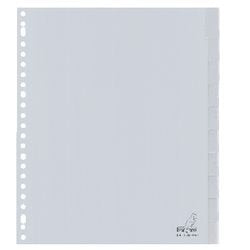 Onglets Kangaro G410FM-B PP A4 120 microns gris 10 pièces fenêtre 23 trous large