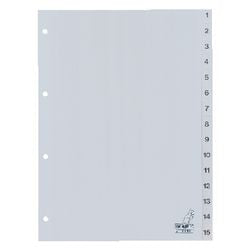 Onglets kangaro g415c pp a4 120 microns gris 15 pièces 1-15 4 trous imprimés