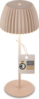 B.k.licht briloner champ - lampe de table rechargeable - lampe sans fil - intensité tactile - pour l'intérieur et l'extérieur - lauréat du prix du design allemand 2025 - beige - ø14,5 x 36,5 cm