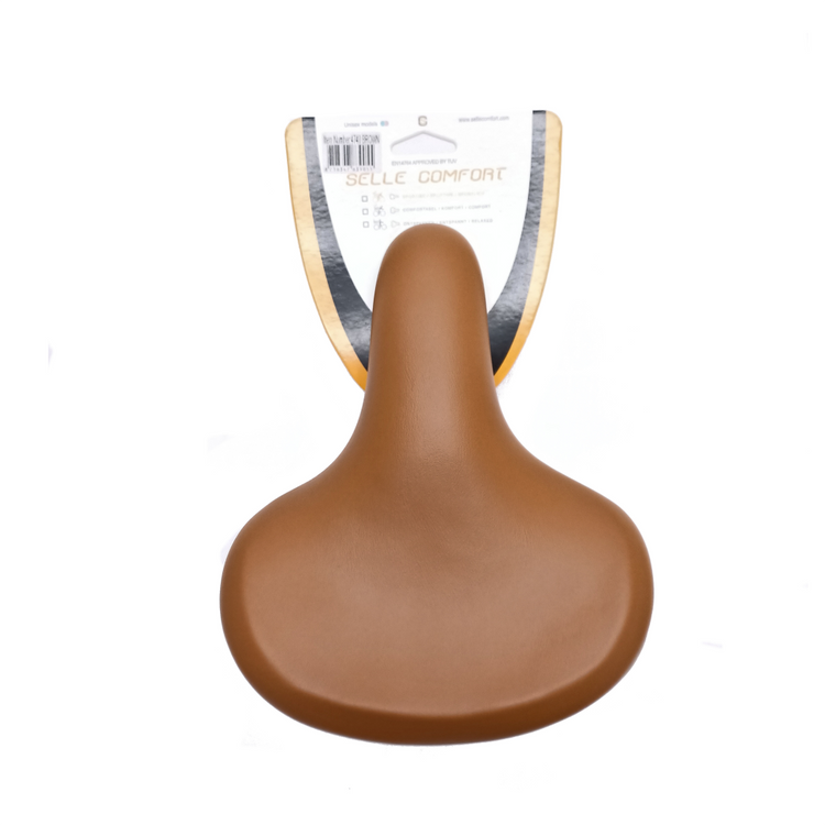 Selle Comfort Comfort Urban Junior Children's Saddle avec Hanging Springs, brun clair (pack suspendu)