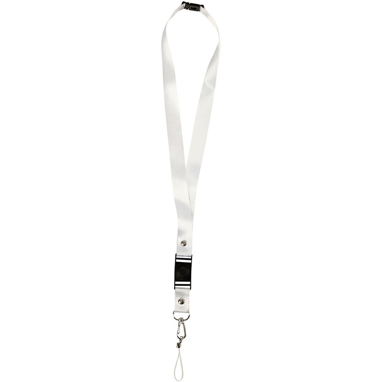 Lanyard Creativ company, l: 53 cm, l: 2 cm, blanc, 5 pièces 1 boîte