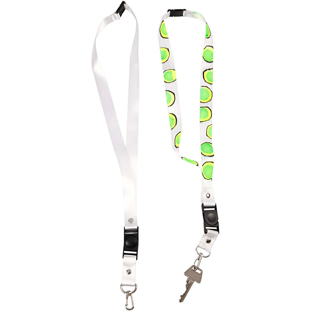 Lanyard Creativ company, l: 53 cm, l: 2 cm, blanc, 5 pièces 1 boîte