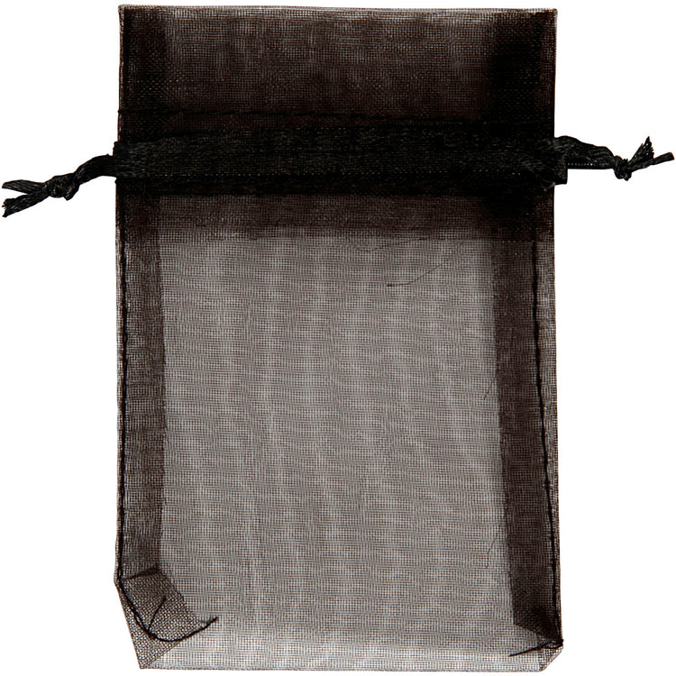 Sacs en organza Creativ company, taille 7x10 cm, noir, 10 pièces, 1 boîte
