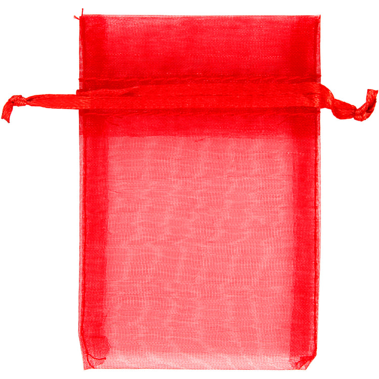 Sacs en organza Creativ company, dimension 7x10 cm, rouge, 10 pièces, 1 boîte