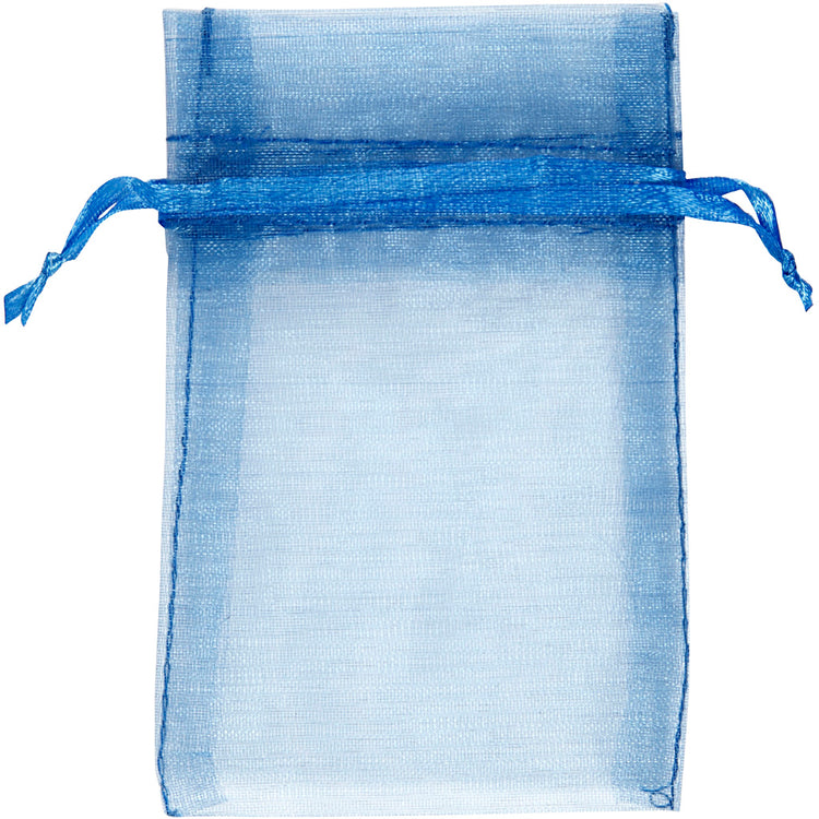 Sacs en organza Creativ company, taille 7x10 cm, bleu, 10 pièces, 1 boîte