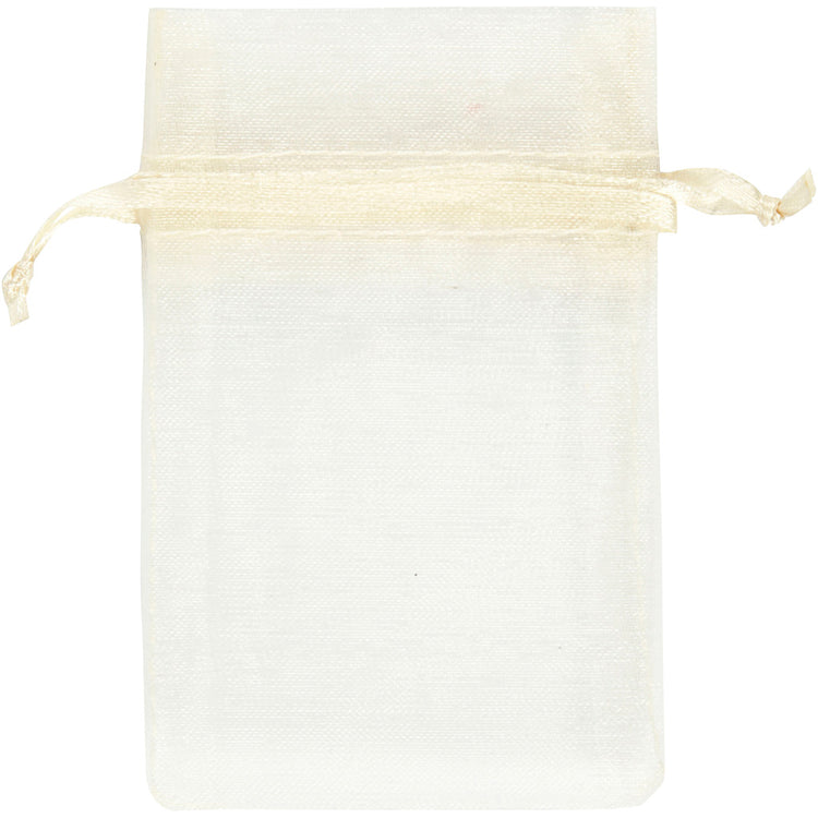 Sacs en organza Creativ company, taille 7x10 cm, blanc cassé, 10 pièces 1 boîte