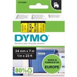 Rubans dymo d1 53718 polyester 24mmx7m noir sur jaune brillant