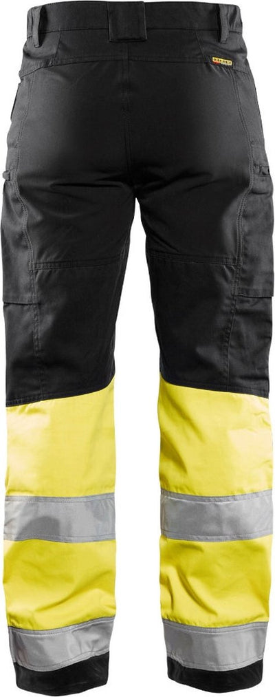 Blåkläder blaklader pantalon de travail pour femme haute visibilité avec stretch 7161-1811 - noir jaune haute visibilité - c50