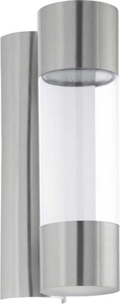 Eglo robledo - éclairage extérieur - ip44 - applique - 2 lumières - acier inoxydable - transparent