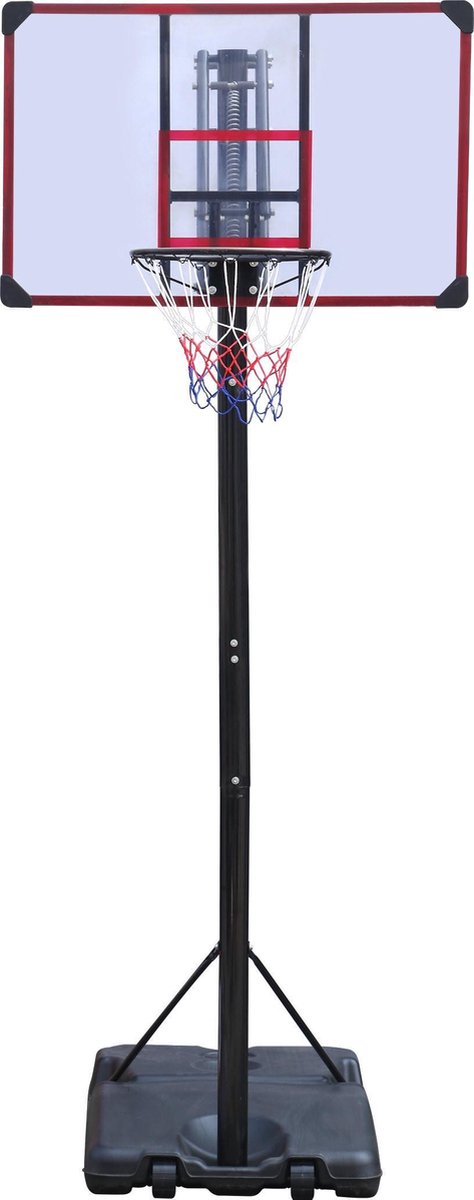 Support de basket Engelhart réglable 270–305 cm – anneau de basket ø 45 cm avec filet résistant aux intempéries – poteau de basket extra haut –
