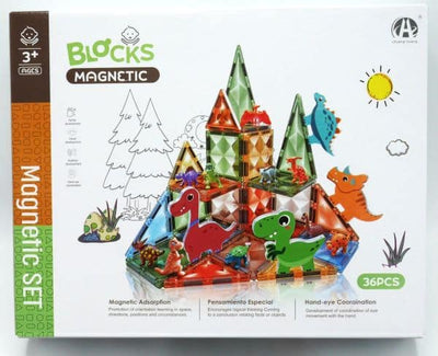 Jeu de construction magnétique Jonotoys avec figurines de dinosaures