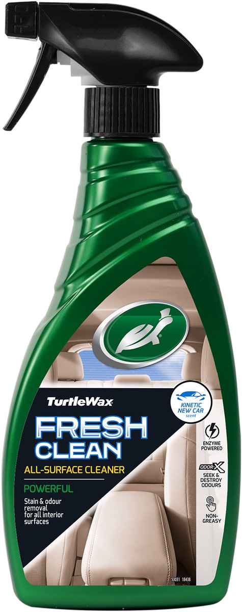 Turtle Wax Power Out Fresh Clean Nettoyant toutes surfaces - Détachant puissant contre les odeurs - Pour toutes les surfaces - Avec technologie Odor-X - Rafraîchit jusqu'à 30 jours - 500 ml
