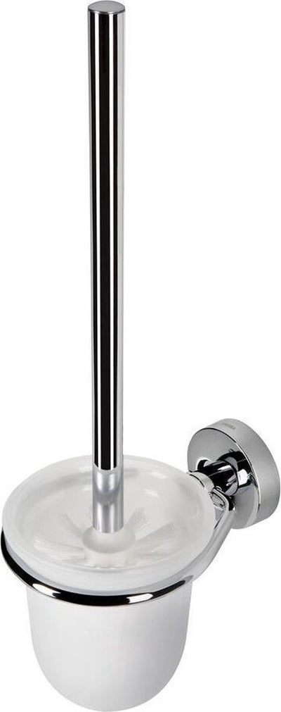 Brosse de toilette Geesa Luna avec support - tête de brosse blanche - chrome