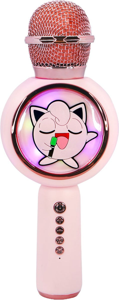 OTL Technologies Pokémon Jigglypuff - microphone karaoké sans fil pour enfants - écran LED éclairé - haut-parleur - distorsion de la voix