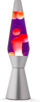 Lampe à lave I-total - lampe à lave - lampe d'ambiance - 40x11 cm - verre aluminium - 30w - violet avec lave jaune - gris argenté - xl1799